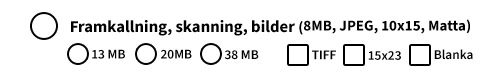 Qpix filmpåse val: Filmframkallning, skanning och bilder.