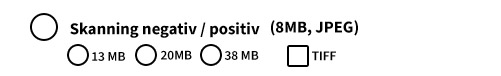 Qpix filmpåse val: Skanning negativ / positiv.