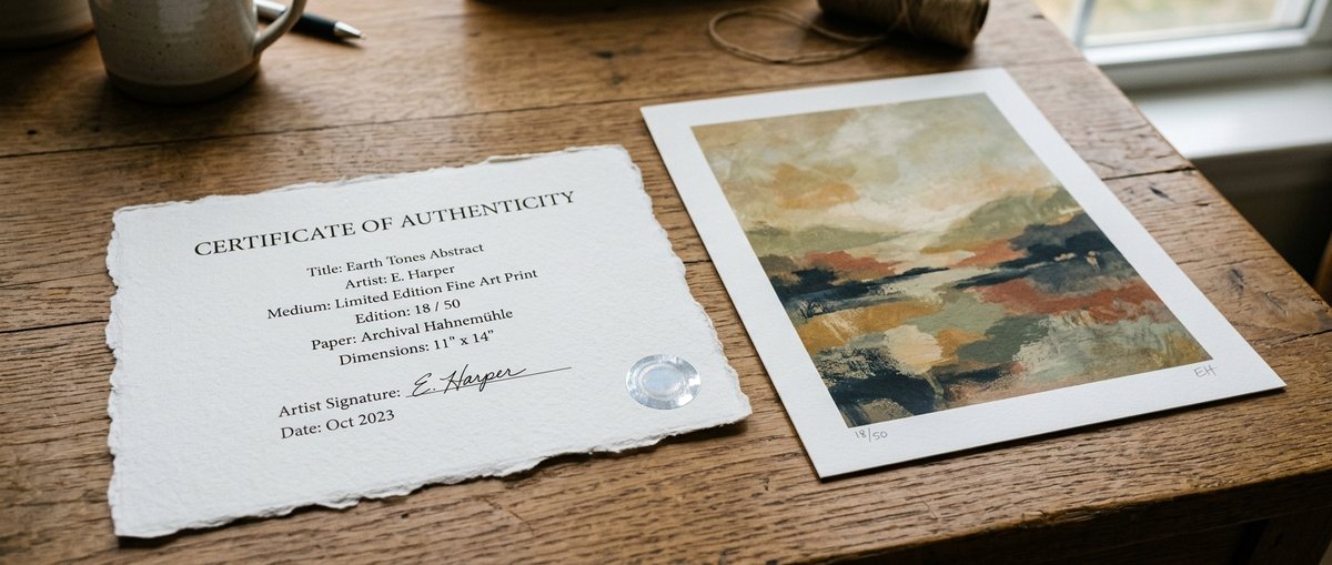 Hahnemühle äkthetscertifikat med hologram för limiterade editioner