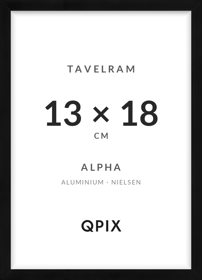 Alpha Matt Svart 13×18