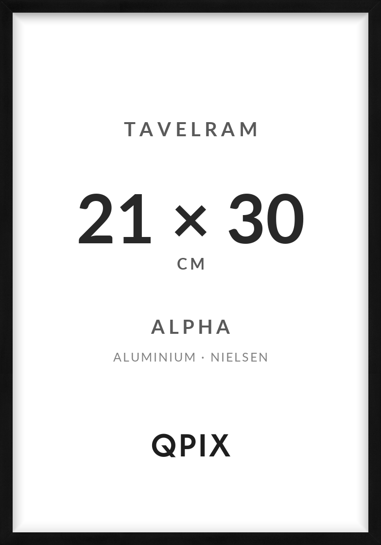 Alpha Matt Svart 21×30
