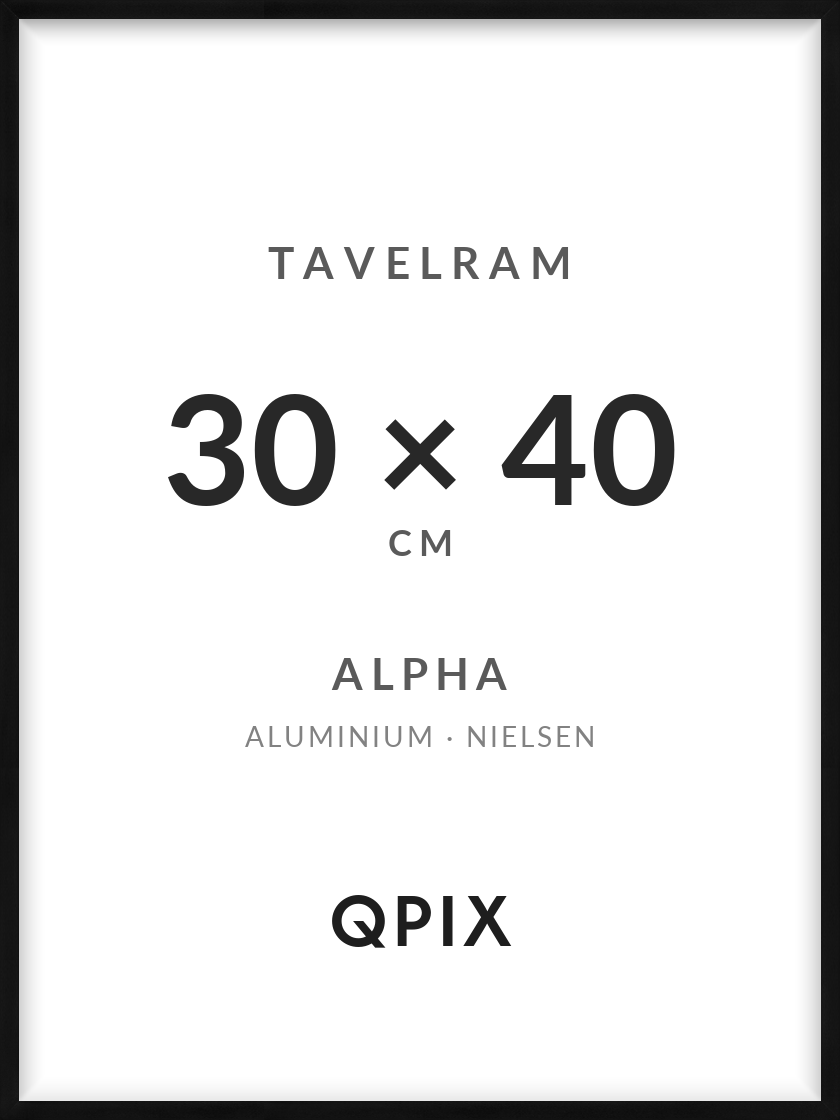Alpha Matt Svart 30×40