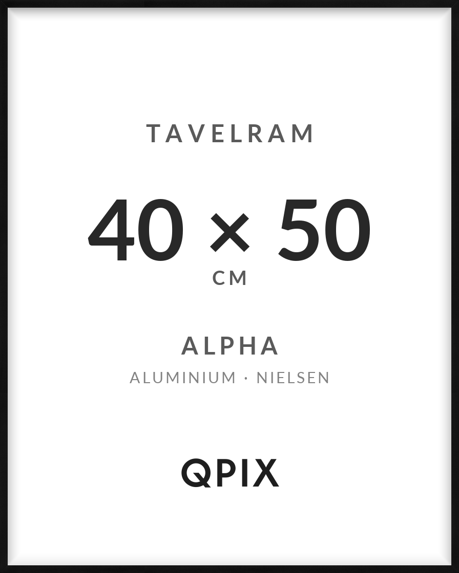 Alpha Matt Svart 40×50