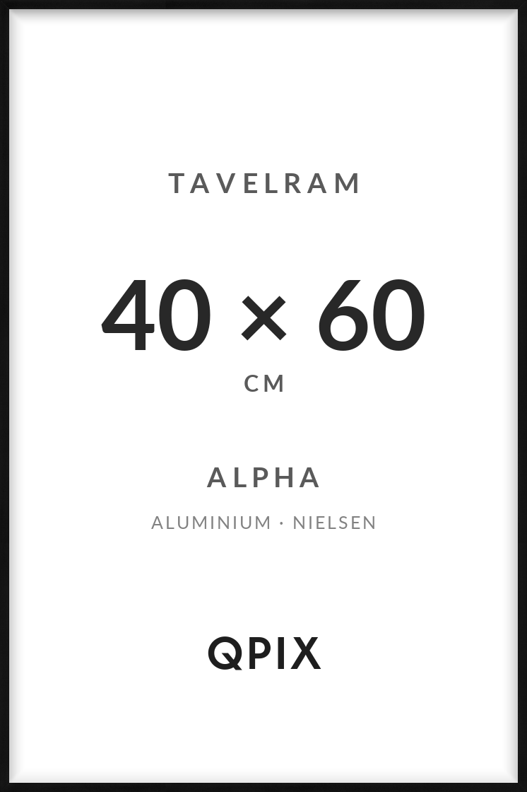 Alpha Matt Svart 40×60