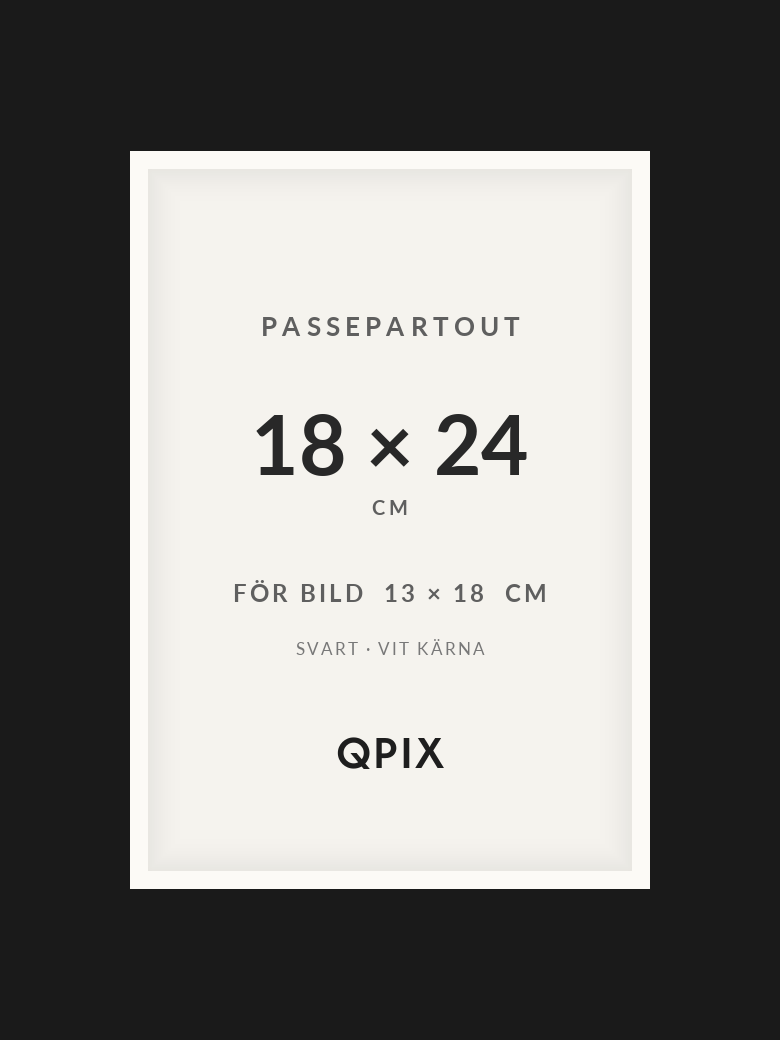Passepartout Svart/Vit 18×24
