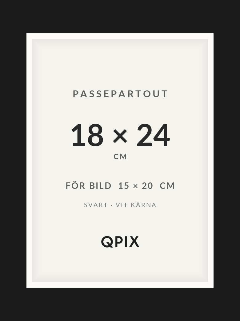 Passepartout 18x24 15x20 Svart/Vit