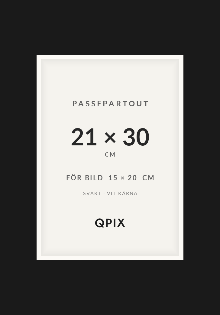 Passepartout Svart/Vit 21×30