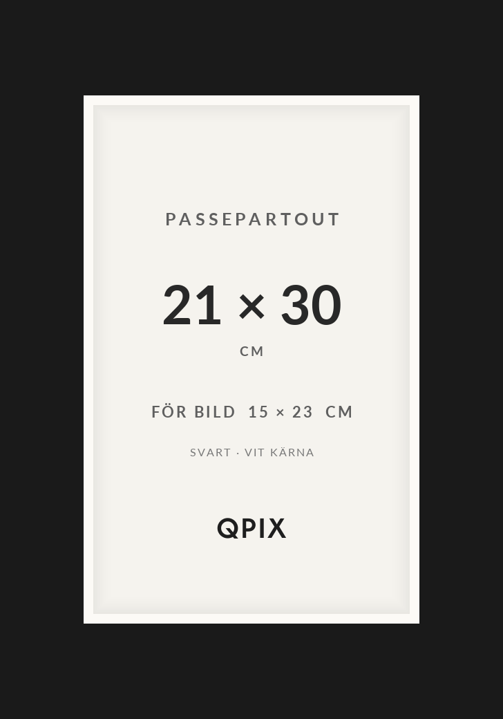Passepartout 21x30 15x23 Svart/Vit