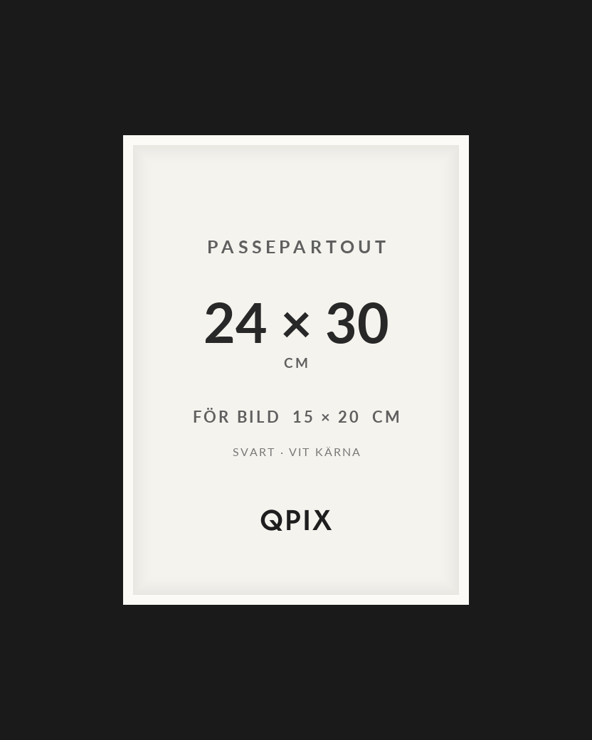 Passepartout 24x30 15x20 Svart/Vit
