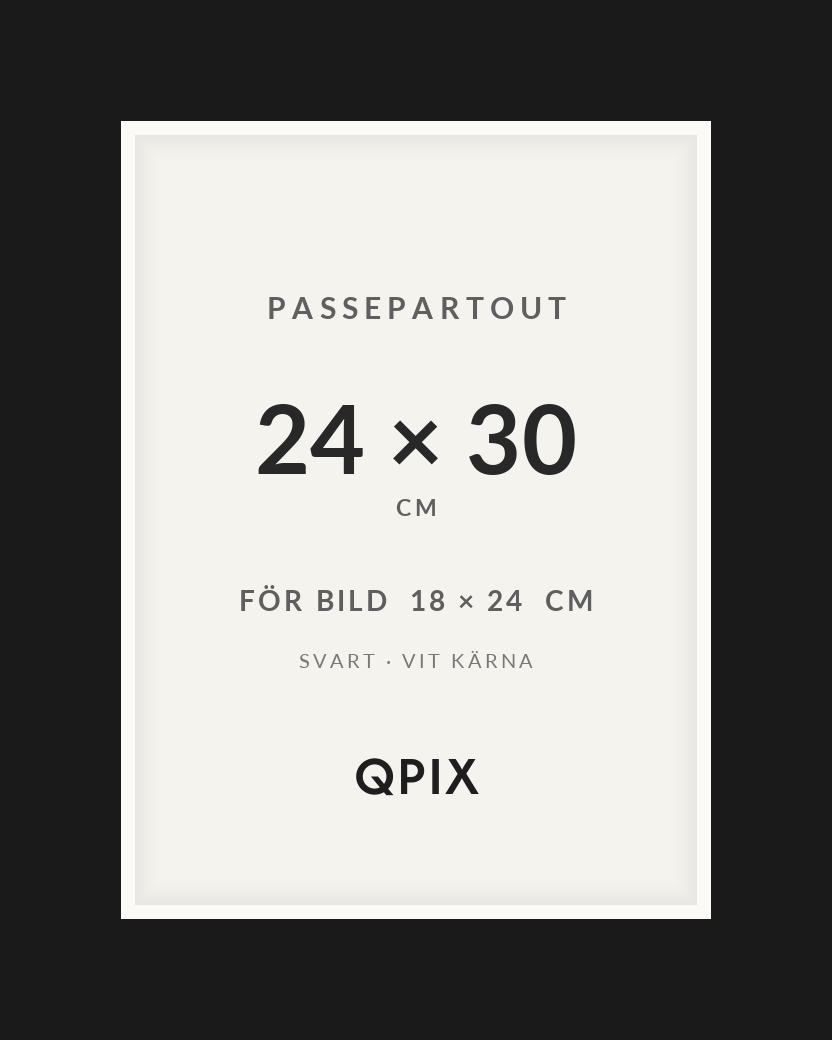 Passepartout Svart/Vit 24×30