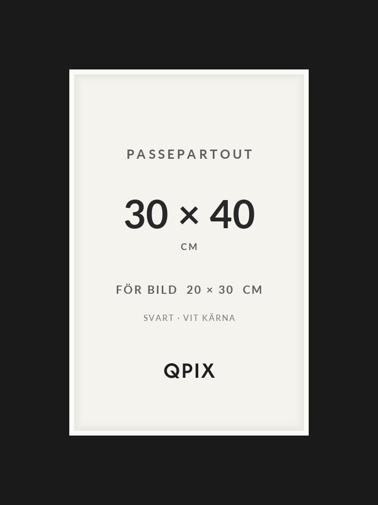 Passepartout Svart/Vit 30×40