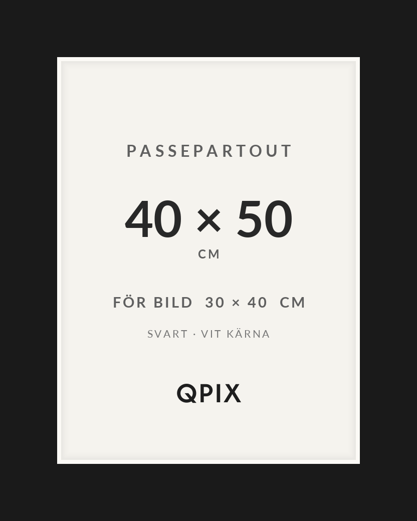 Passepartout Svart/Vit 40×50