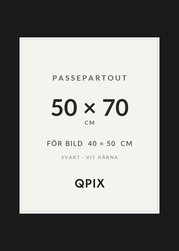Passepartout Svart/Vit 50×70