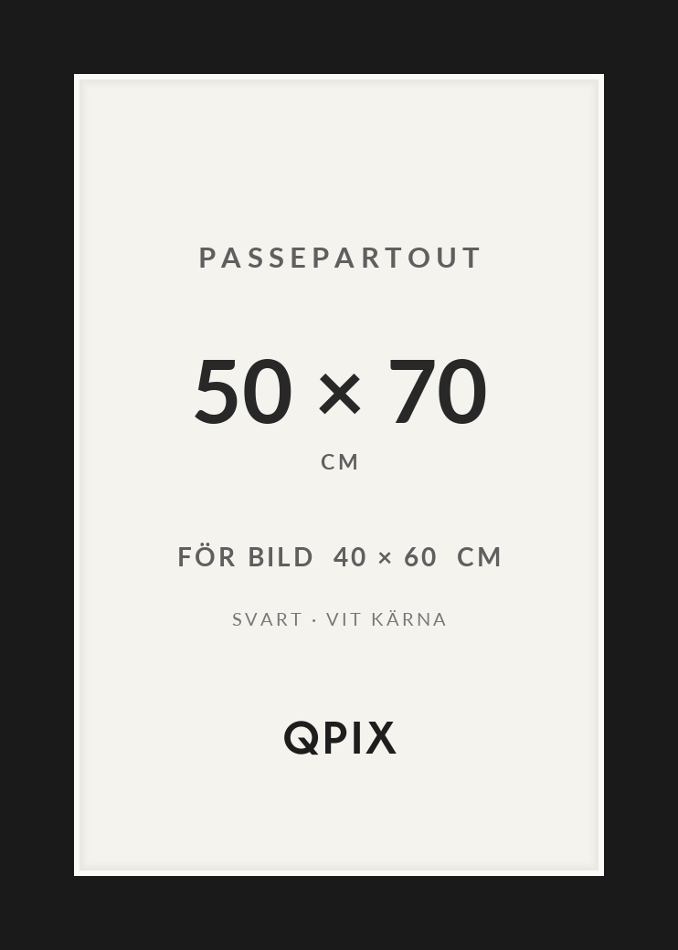 Passepartout 50x70 40x60 Svart/Vit