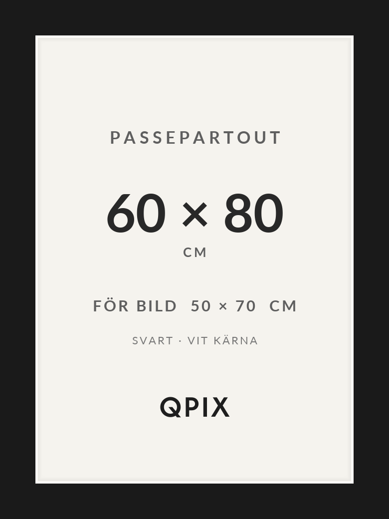 Passepartout Svart/Vit 60×80