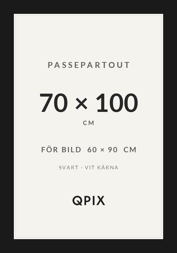 Passepartout Svart/Vit 70×100