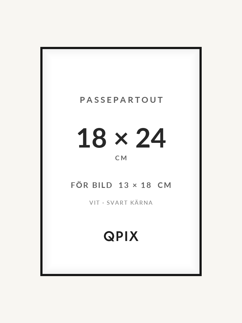 Passepartout Vit/Svart 18×24