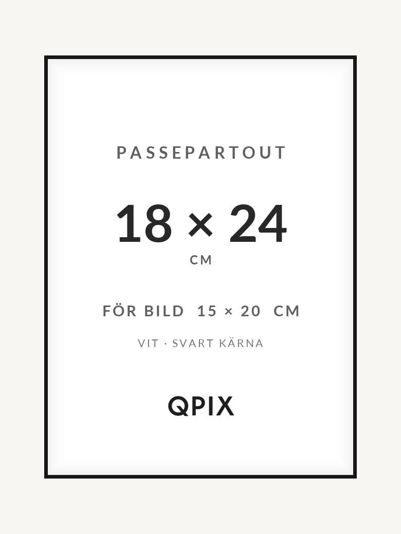 Passepartout 18x24 15x20 Vit/Svart