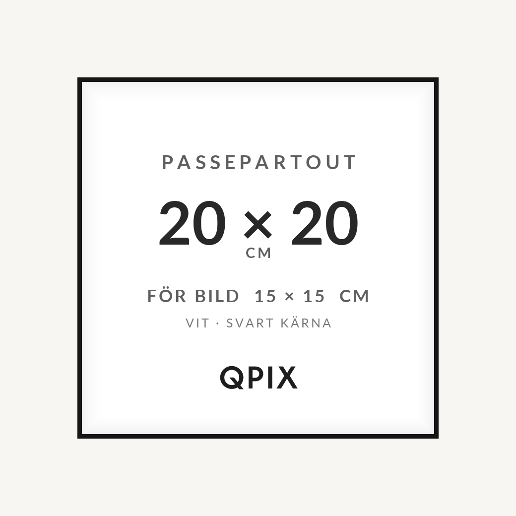 Passepartout Vit/Svart 20×20