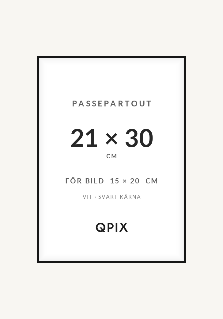 Passepartout Vit/Svart 21×30