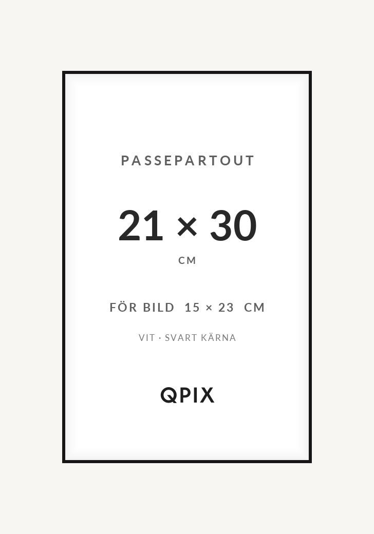 Passepartout 21x30 15x23 Vit/Svart