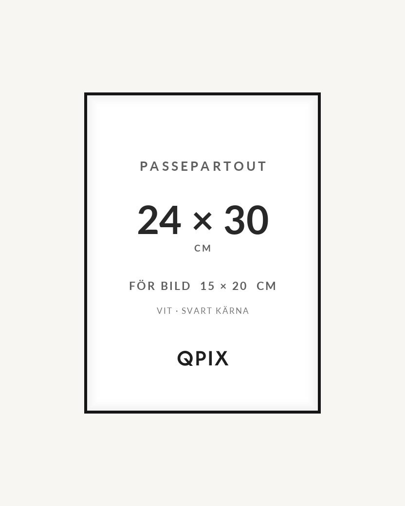 Passepartout 24x30 15x20 Vit/Svart