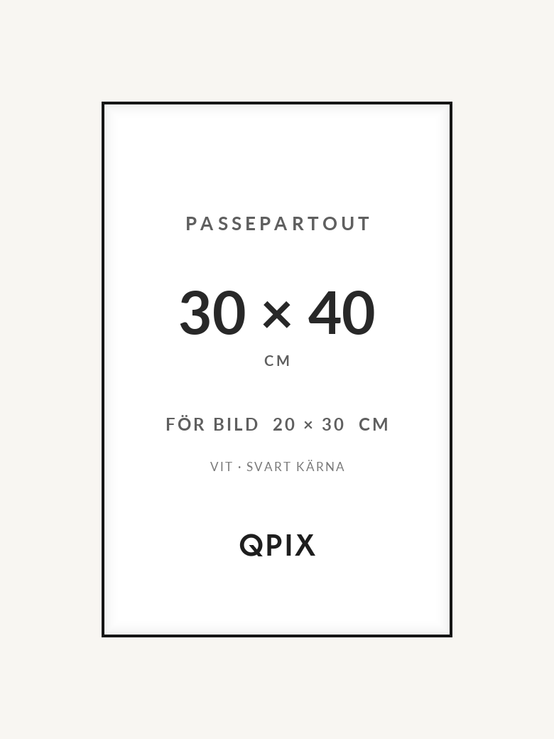 Passepartout Vit/Svart 30×40