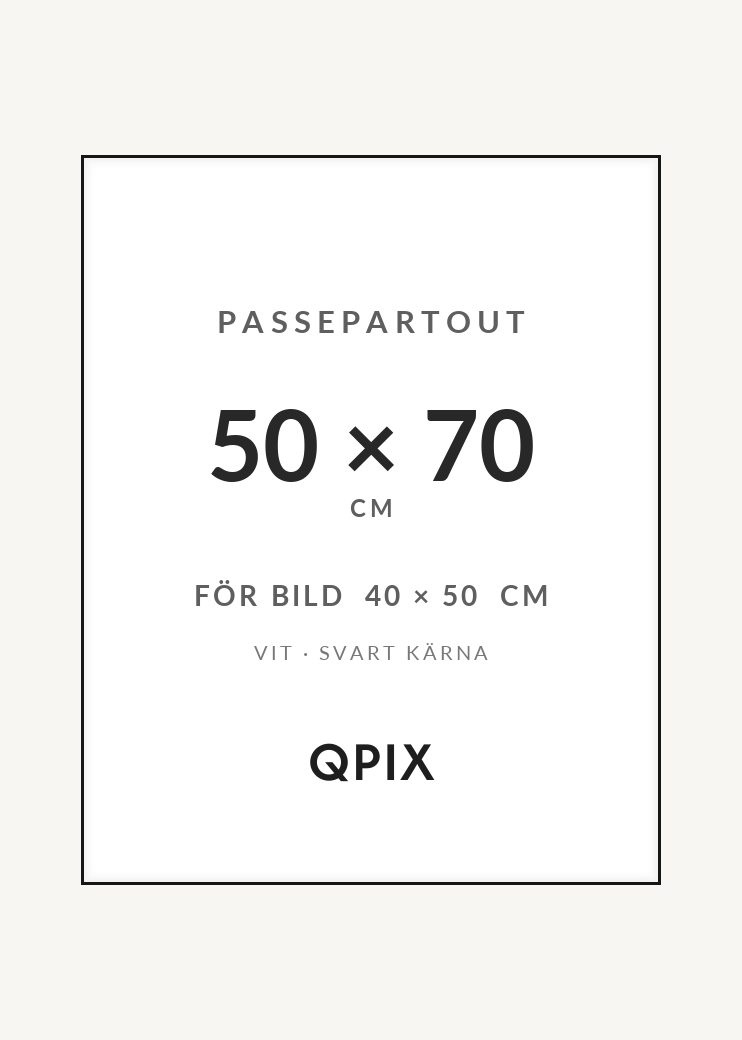 Passepartout Vit/Svart 50×70