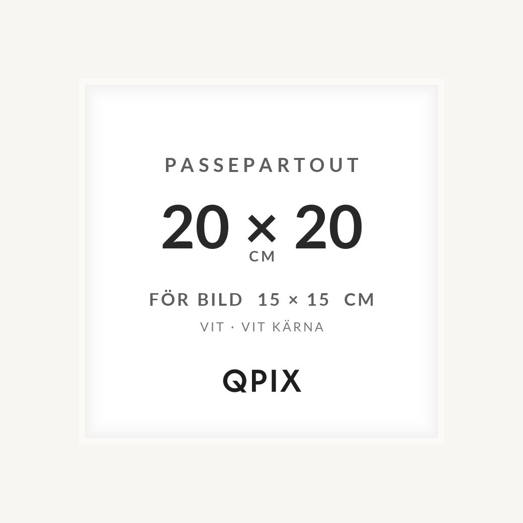 Passepartout Vit med vit kärna 20×20