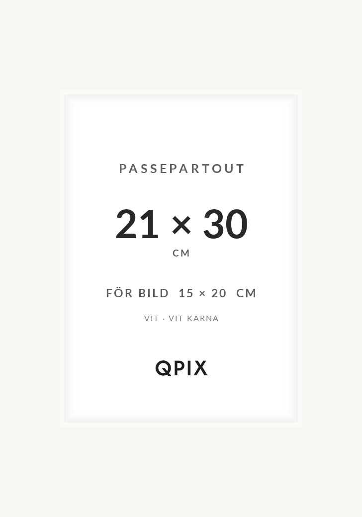 Passepartout Vit med vit kärna 21×30