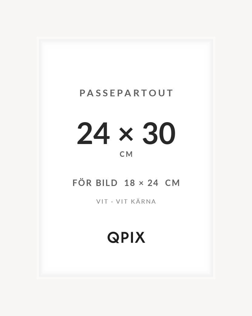Passepartout Vit med vit kärna 24×30
