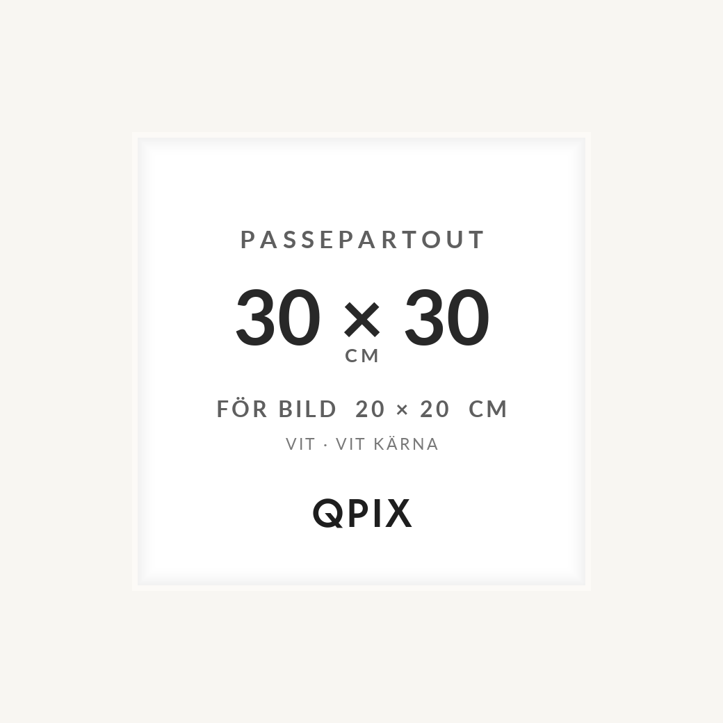 Passepartout Vit med vit kärna 30×30