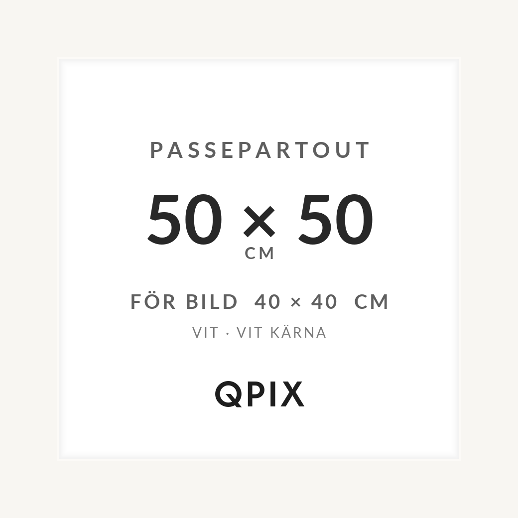 Passepartout Vit med vit kärna 50×50