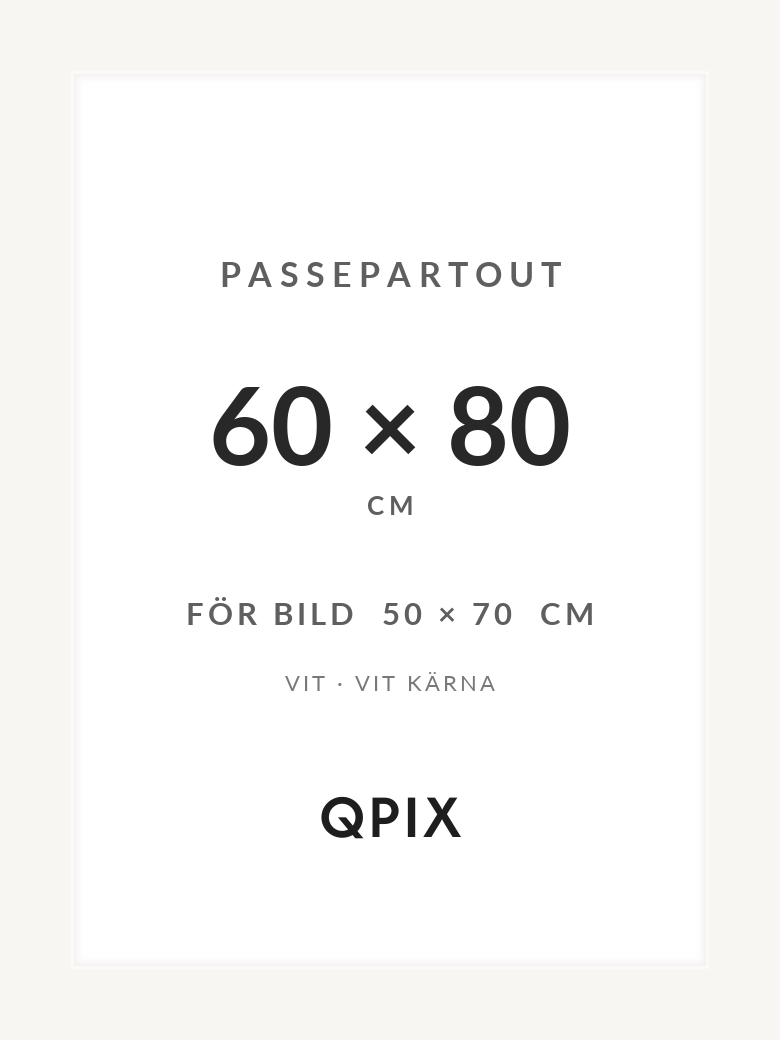 Passepartout Vit med vit kärna 60×80