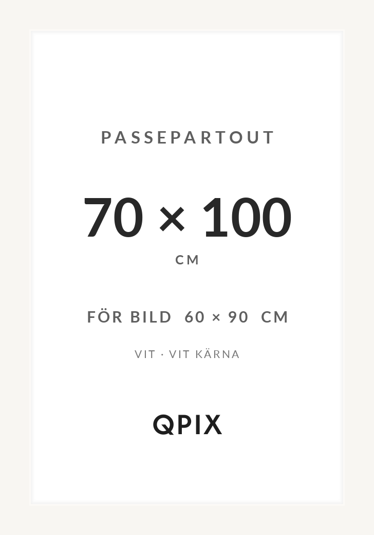 Passepartout Vit med vit kärna 70×100